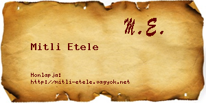 Mitli Etele névjegykártya